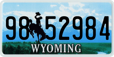 WY license plate 9852984