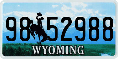 WY license plate 9852988