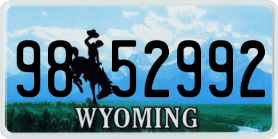 WY license plate 9852992