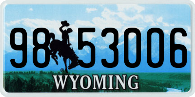 WY license plate 9853006