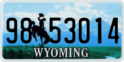 WY license plate 9853014