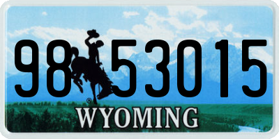 WY license plate 9853015