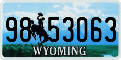 WY license plate 9853063