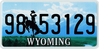 WY license plate 9853129