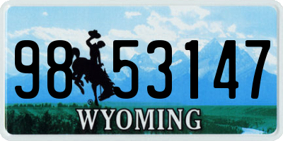 WY license plate 9853147
