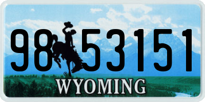 WY license plate 9853151