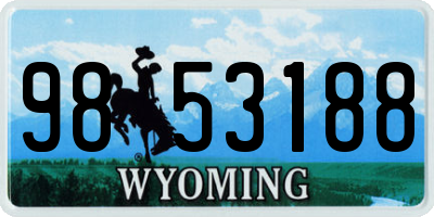 WY license plate 9853188
