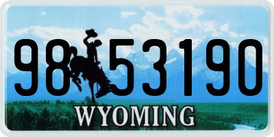 WY license plate 9853190