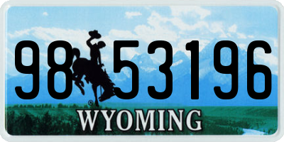 WY license plate 9853196