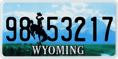 WY license plate 9853217