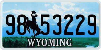 WY license plate 9853229
