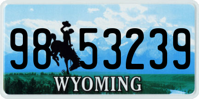 WY license plate 9853239