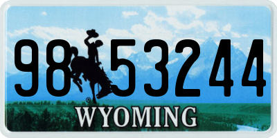 WY license plate 9853244