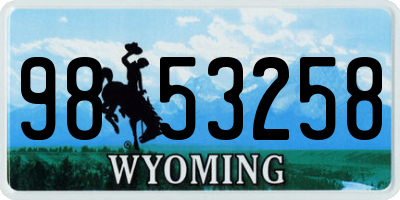 WY license plate 9853258