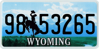 WY license plate 9853265