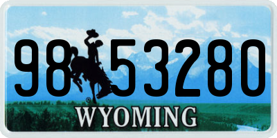 WY license plate 9853280