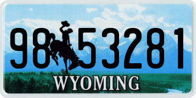 WY license plate 9853281