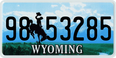 WY license plate 9853285