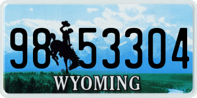 WY license plate 9853304