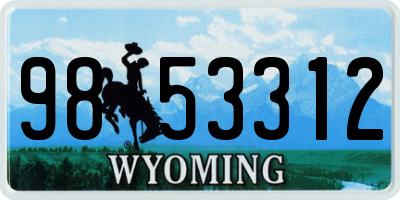 WY license plate 9853312