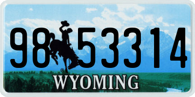 WY license plate 9853314