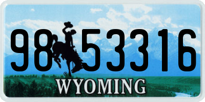 WY license plate 9853316