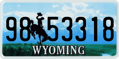 WY license plate 9853318