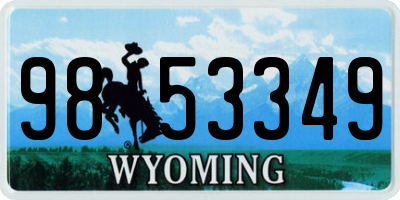 WY license plate 9853349