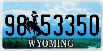 WY license plate 9853350
