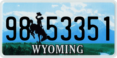 WY license plate 9853351