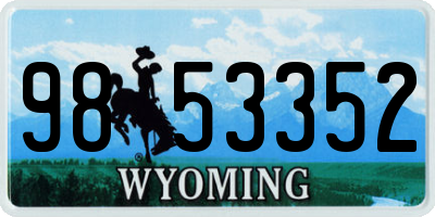 WY license plate 9853352