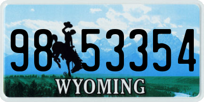 WY license plate 9853354