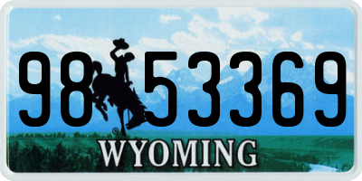 WY license plate 9853369