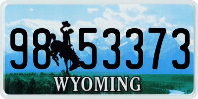 WY license plate 9853373