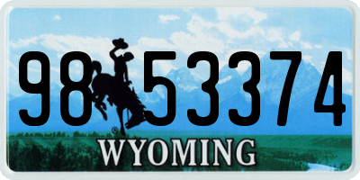 WY license plate 9853374
