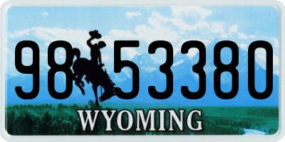 WY license plate 9853380