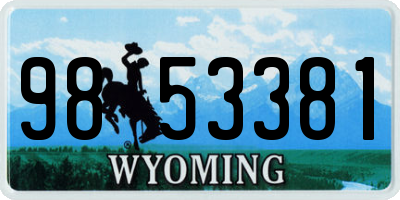 WY license plate 9853381