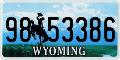 WY license plate 9853386