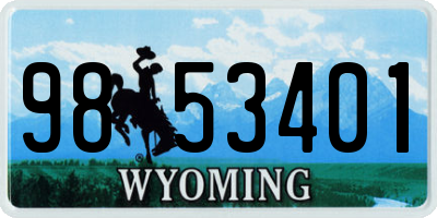 WY license plate 9853401