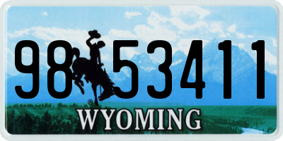 WY license plate 9853411