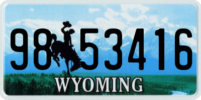 WY license plate 9853416