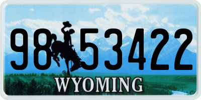 WY license plate 9853422
