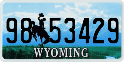 WY license plate 9853429
