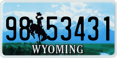 WY license plate 9853431
