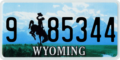 WY license plate 985344