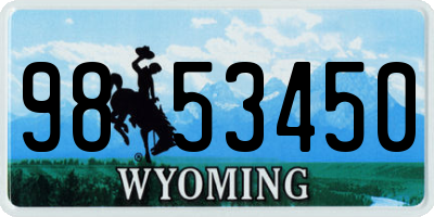 WY license plate 9853450
