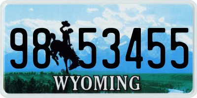 WY license plate 9853455