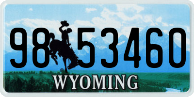 WY license plate 9853460