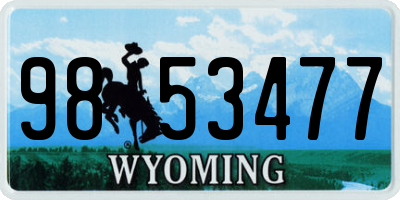 WY license plate 9853477
