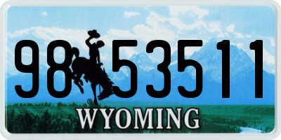 WY license plate 9853511